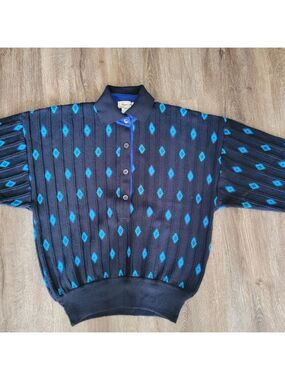 Vintage Geometric Wool Sweater Edward Chapmam #3055